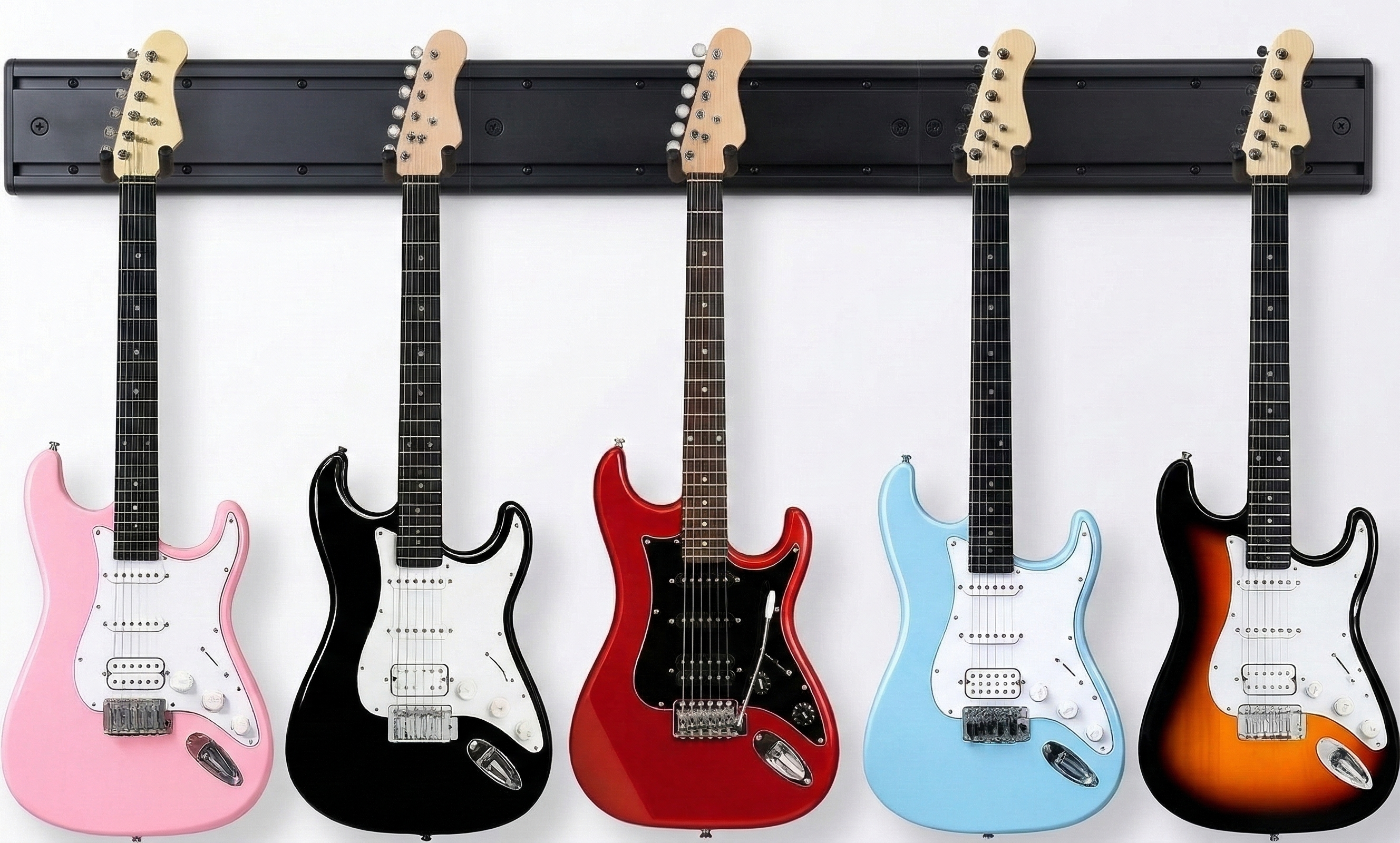 Guitar Wall Mount Hangers - Holds 5 Guitars