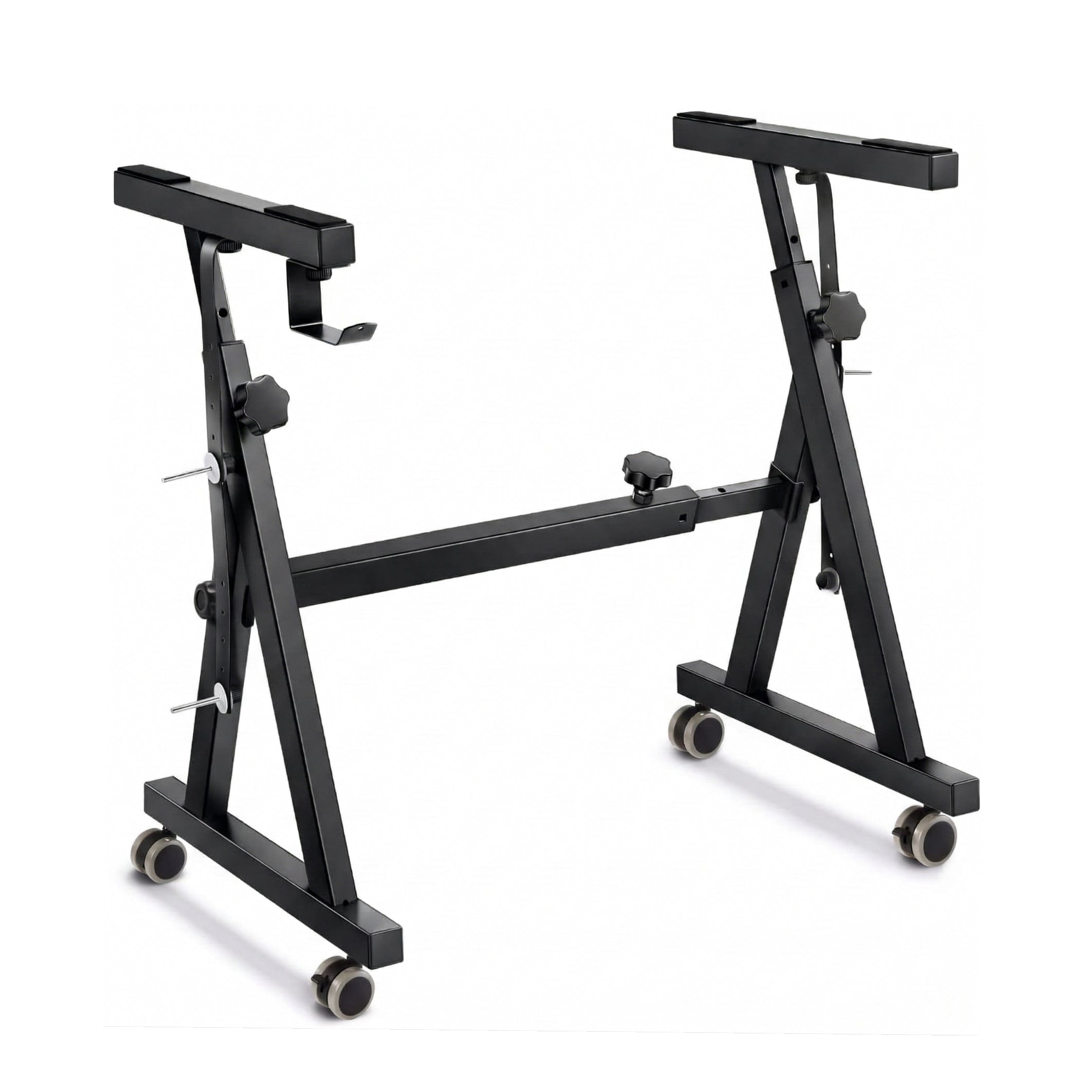 GOLDRIFF Z-Frame Keyboard Stand with Caster Wheels – Width 23"–32", Height 21"–34", Fits 61–88 Key Keyboards