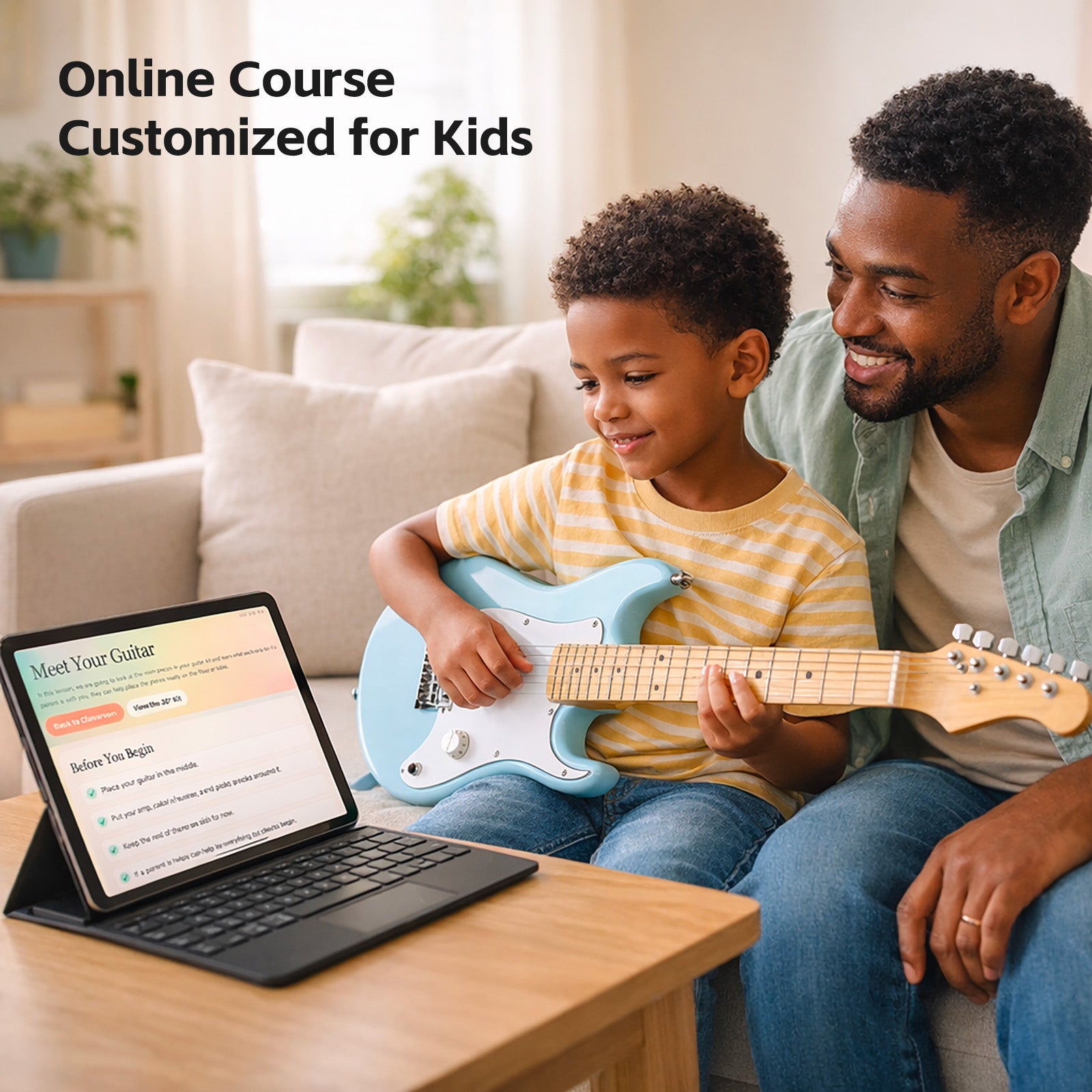 GOLDRIFF 30 Inch Kids Electric Guitar Starter Kit – 5W Amp, Gig Bag & Full Accessories for Ages 5–10