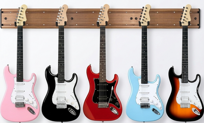 Guitar Wall Mount Hangers - Holds 5 Guitars