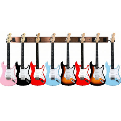 GOLDRIFF 8-Hook Guitar Wall Mount – 81" 5-Board Slatwall System, 270° Adjustable Arms, Holds 8 Guitars