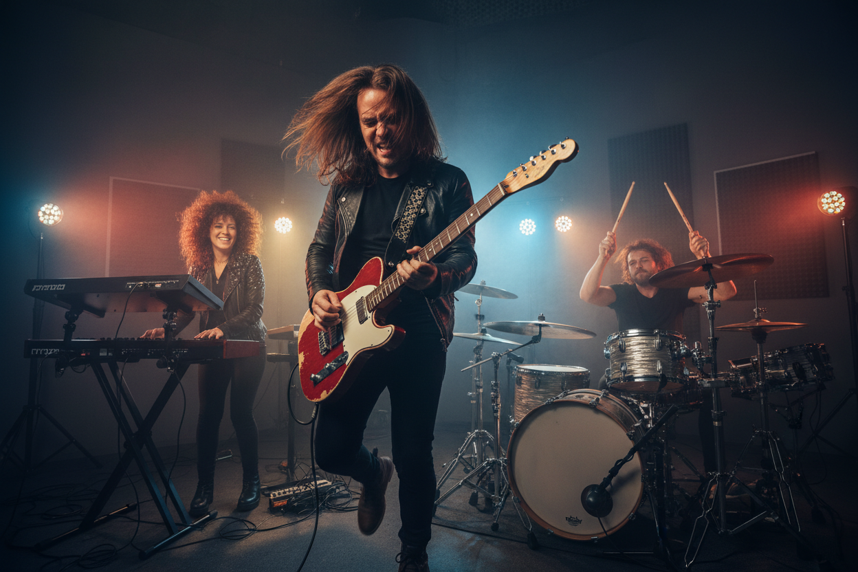 乐队演奏工作室灯光照 - 无文字版