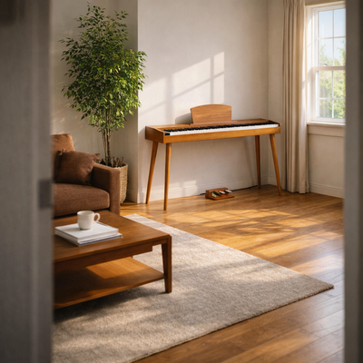 GOLDRIFF 88-Key Wood-Grain Digital Piano — Built for Beginners, Designed for the Home