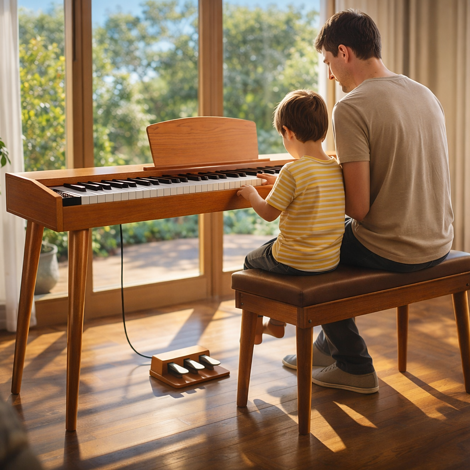 GOLDRIFF 88-Key Wood-Grain Digital Piano — Built for Beginners, Designed for the Home