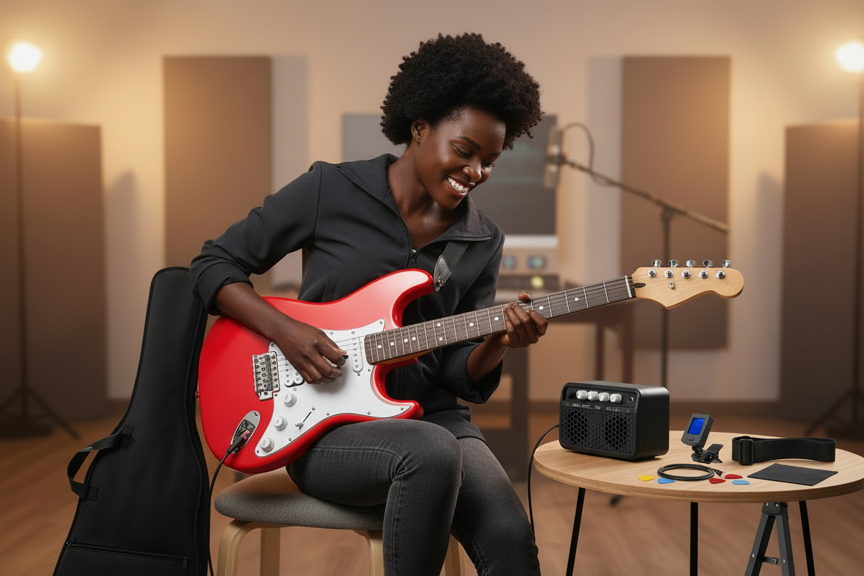 Black Woman Playing Guitar