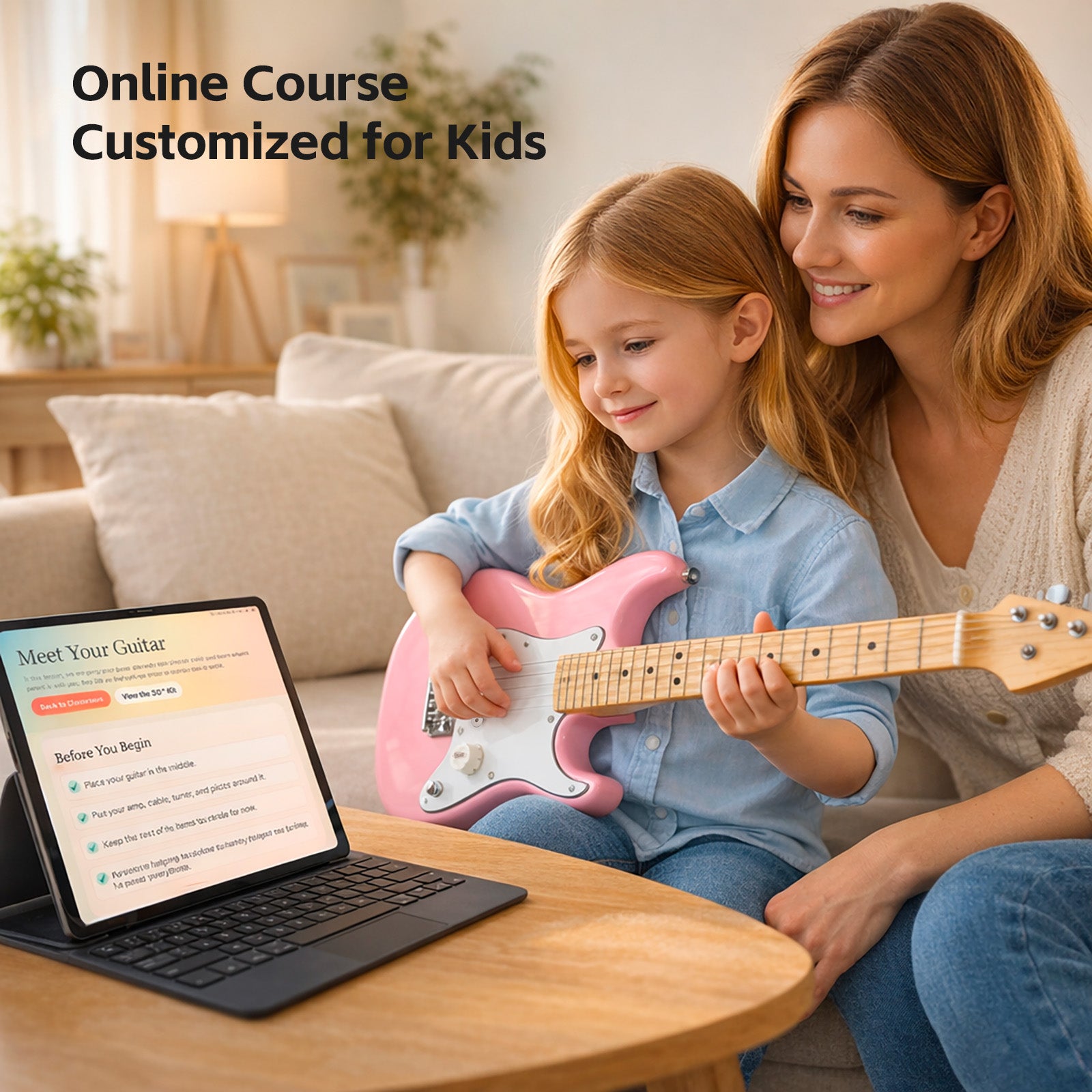 GOLDRIFF 30 Inch Kids Electric Guitar Starter Kit – 5W Amp, Gig Bag & Full Accessories for Ages 5–10