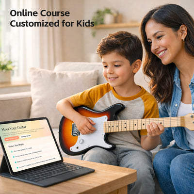 GOLDRIFF 30 Inch Kids Electric Guitar Starter Kit – 5W Amp, Gig Bag & Full Accessories for Ages 5–10