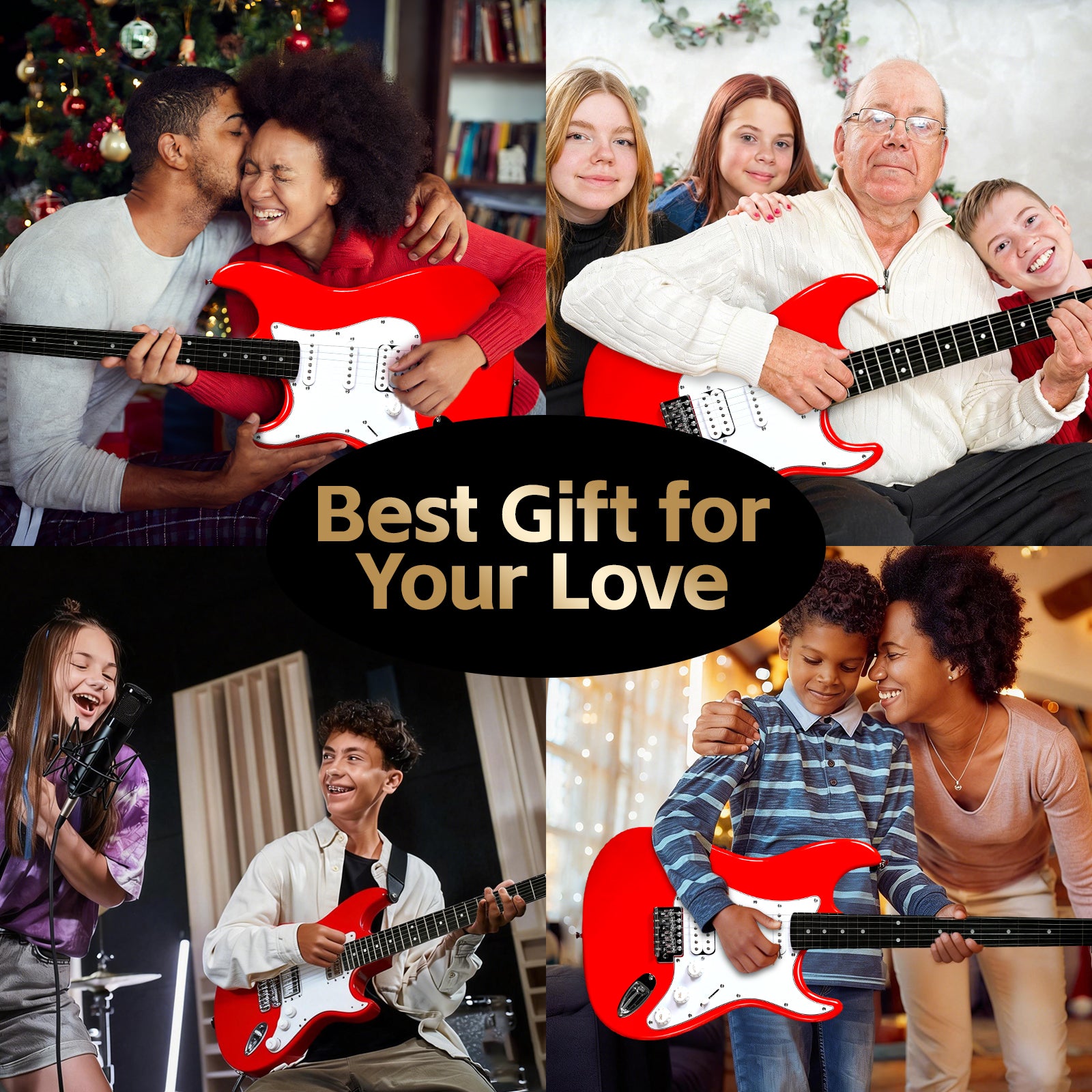 GOLDRIFF red electric guitar as a holiday or birthday gift for teens, kids and families celebrating together#color_red