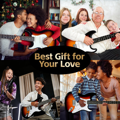 GOLDRIFF sunburst electric guitar as a holiday or birthday gift for teens, kids and families celebrating together