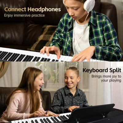 GOLDRIFF digital piano with headphone silent practice mode and keyboard split function for kids duet playing at home
