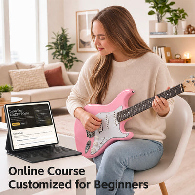 GOLDRIFF Beginner Electric Guitar Kit with 10W BT Amp - All-in-One Starter Bundle